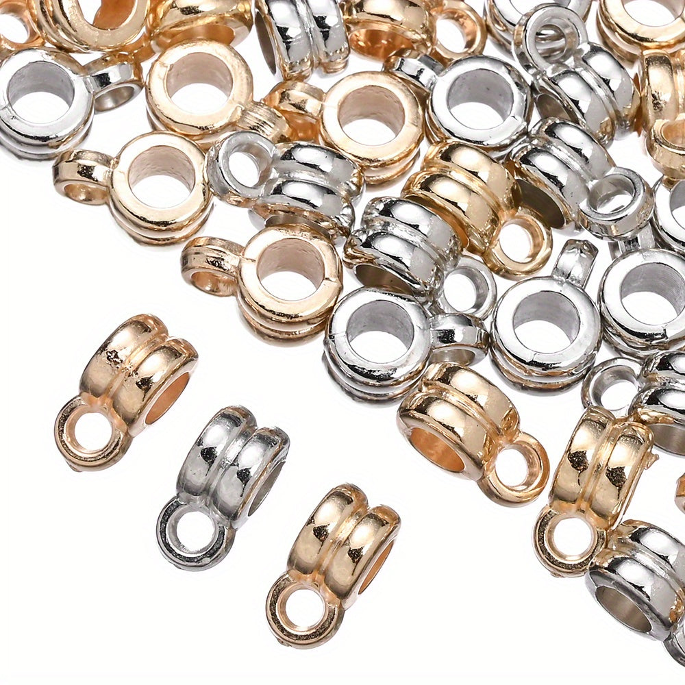 100pcs KC Golden & Silvery CCB Cylindrical Beads