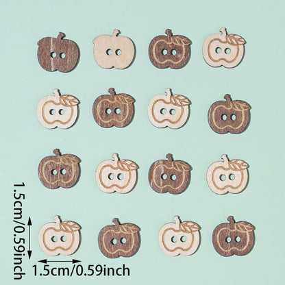 Apple Wood Double Hole Buttons