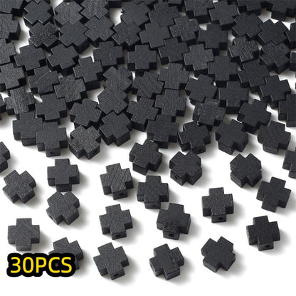 30pcs 10x10mm Cross Wooden Beads