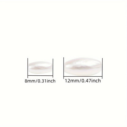 Beige Oval Acrylic Rice Beads