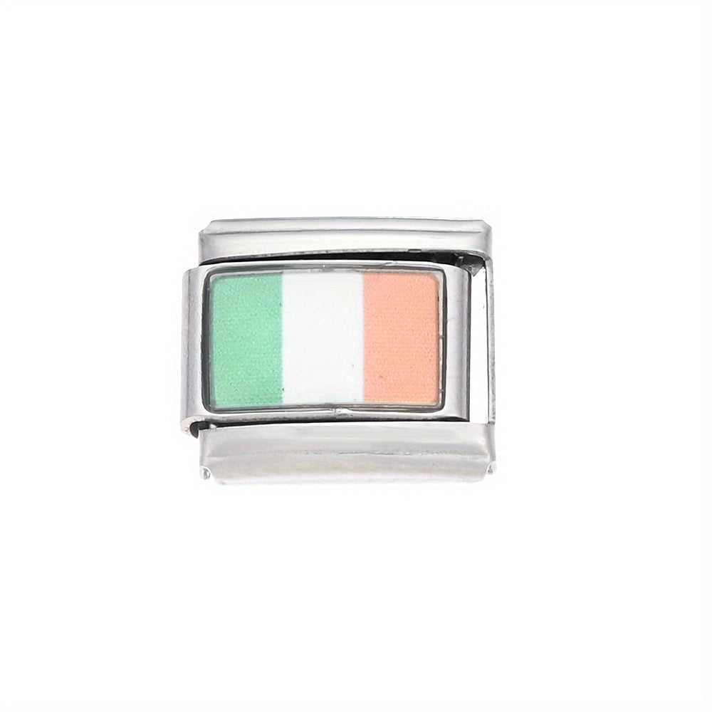 World Flag Alloy Bracelet Module