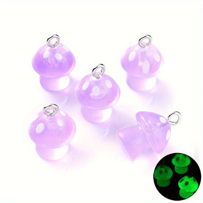 Luminous Mushroom Acrylic Charm Beads