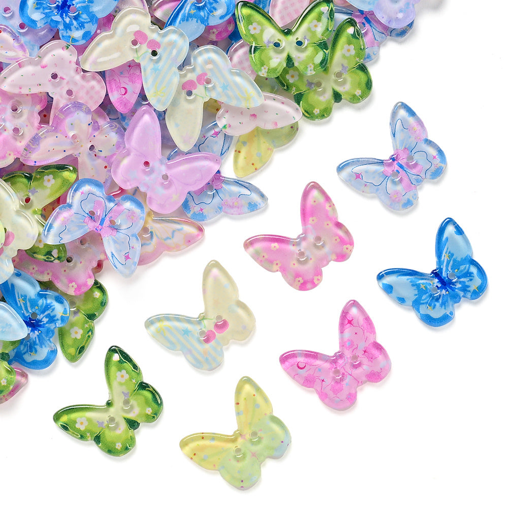Spring Butterfly Print Sewing Buttons