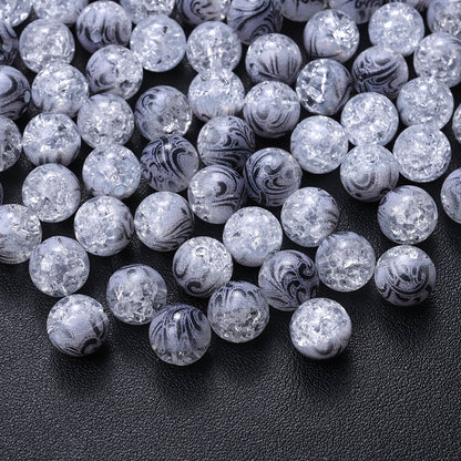 10mm Acrylic Gradient Cracked Beads - DIY Jewelry Making Kit for Bracelets