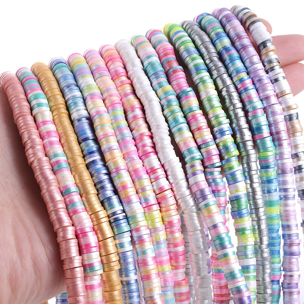 350pcs/lot 6mm Flat Round Polymer Clay Beads