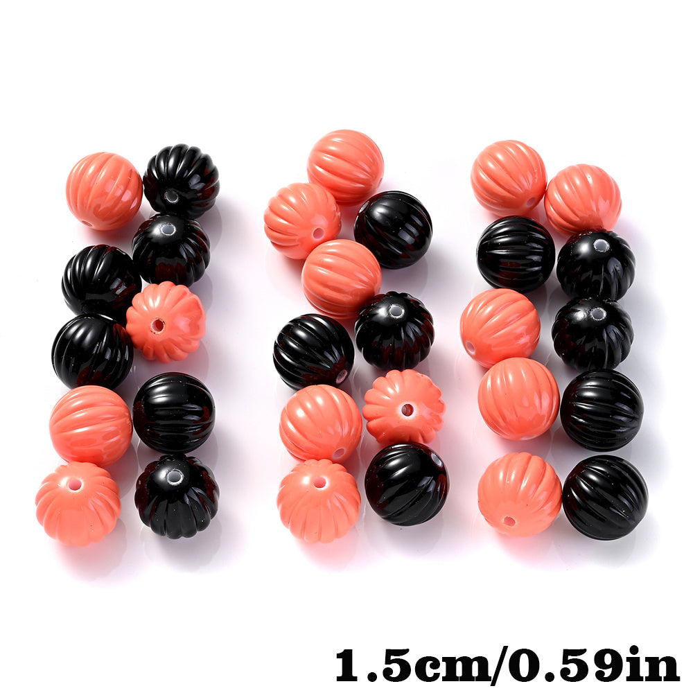 50pcs 15mm Acrylic Pumpkin Beads