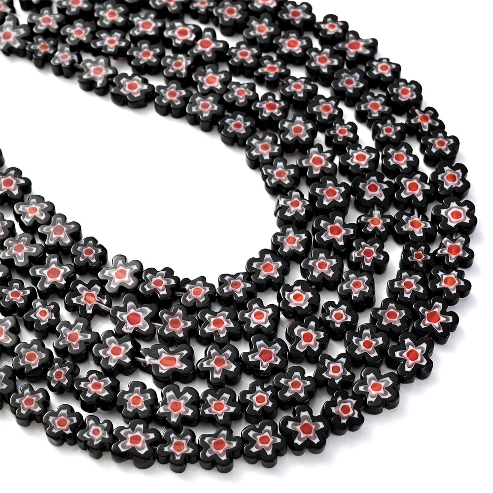 Daisy Lampwork Flower Beads
