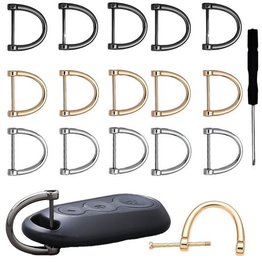 20PCS D-Shape Detachable Keychain Buckle Set with Screwdriver
