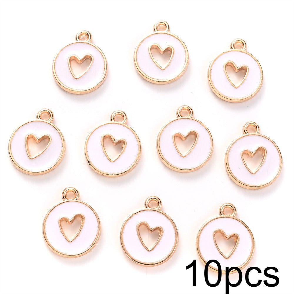 Valentine's Day Round Openwork Heart Alloy Charms
