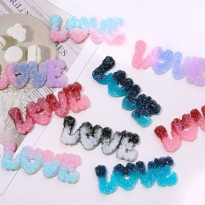 Glow LOVE Resin Letter Patches