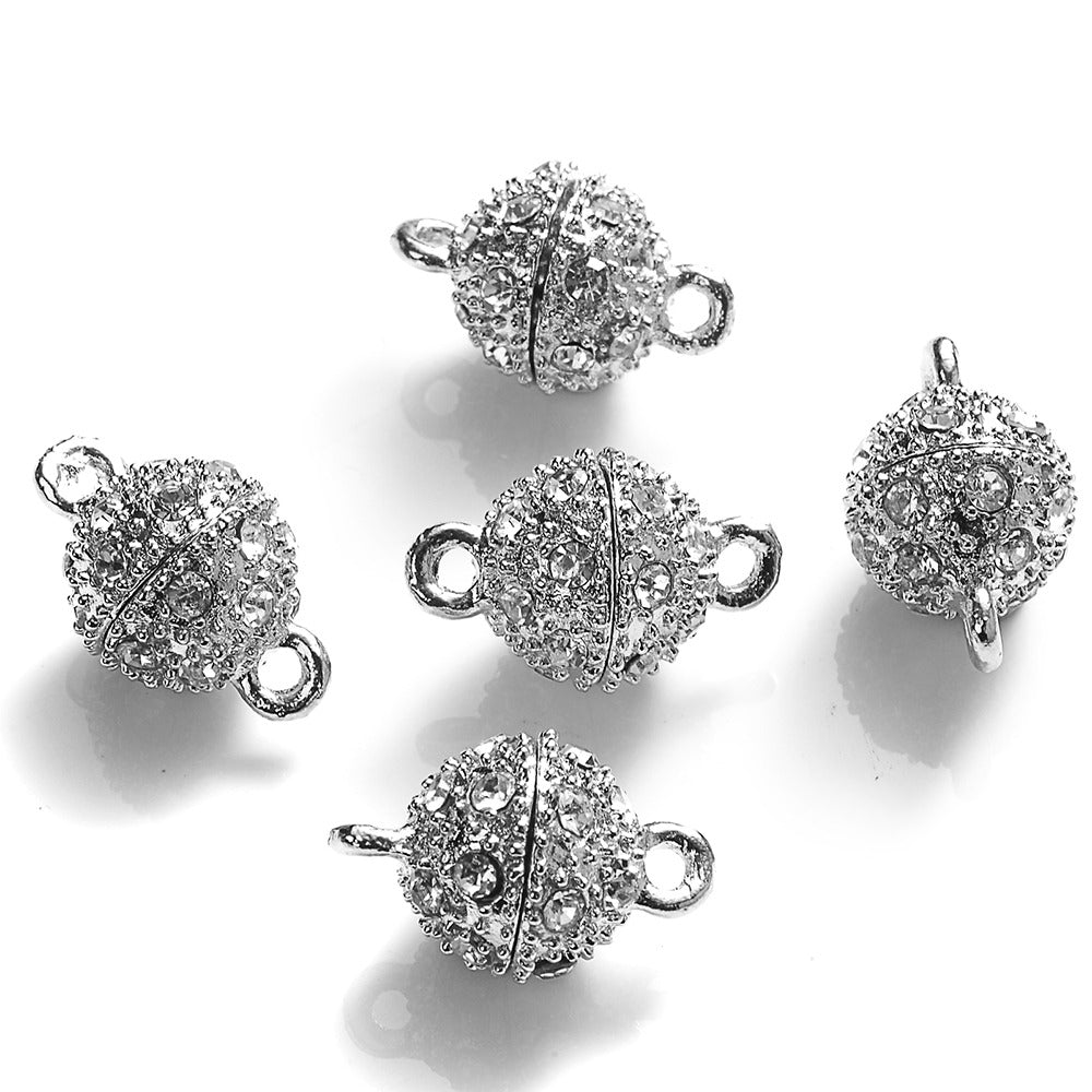 5 Pairs 14×8mm Rhinestone Magnetic Jewelry Clasps