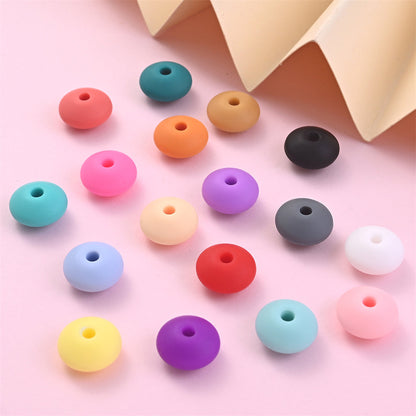 Assorted Silicone Lentil Abacus Focal Beads