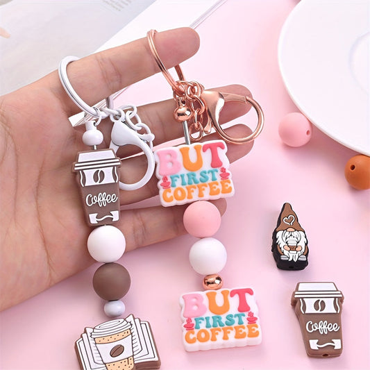 88PCS Coffee-Themed Silicone Bead Set