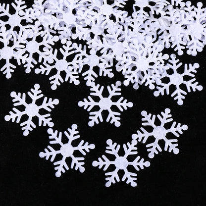 Gold & White Snowflake Polyester Decorations