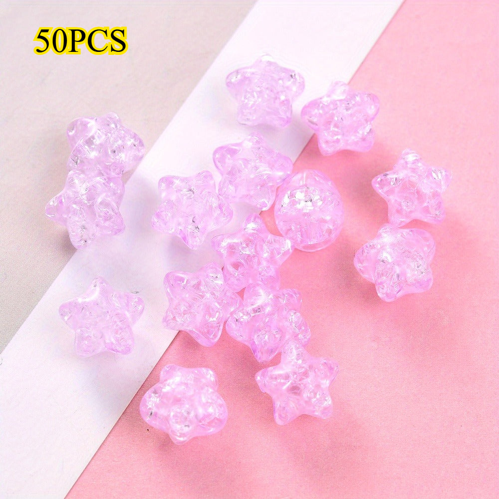 50pcs 11mm Crackle Star Acrylic Beads