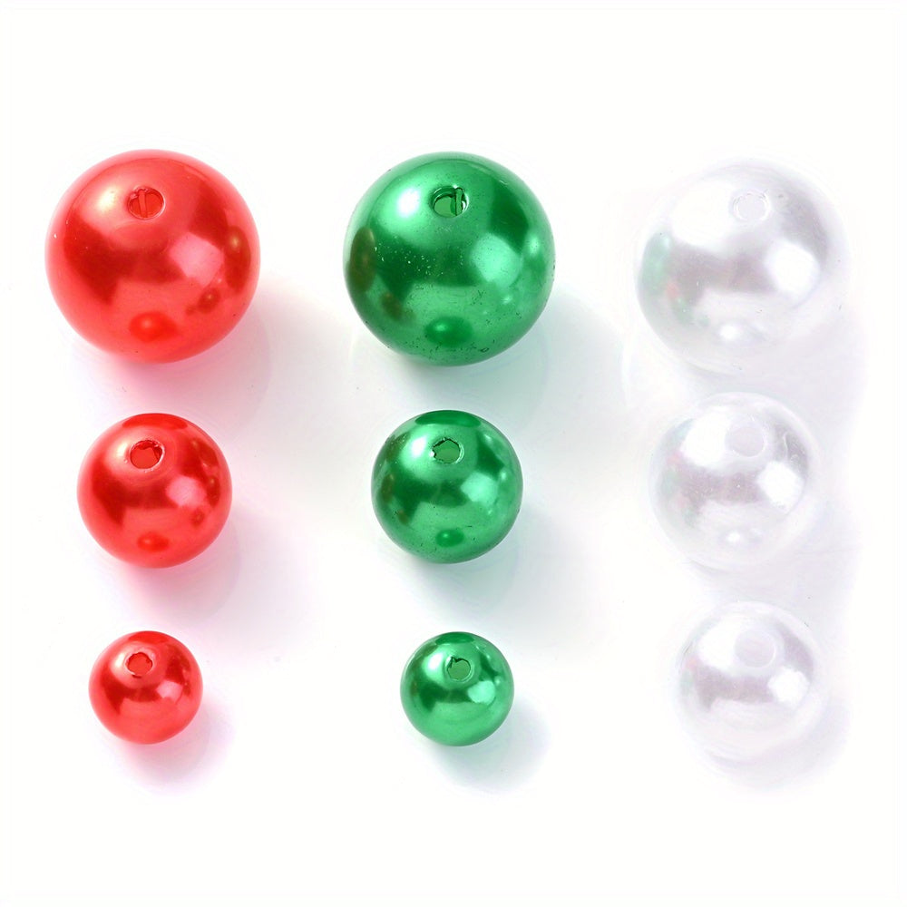 About 100pcs Christmas Acrylic Round Beads