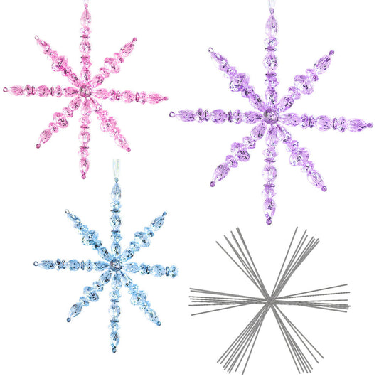 15-Piece Christmas Blank 6-Branch Iron Wire Ornament Set