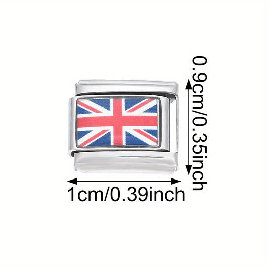 World Flag Alloy Bracelet Module