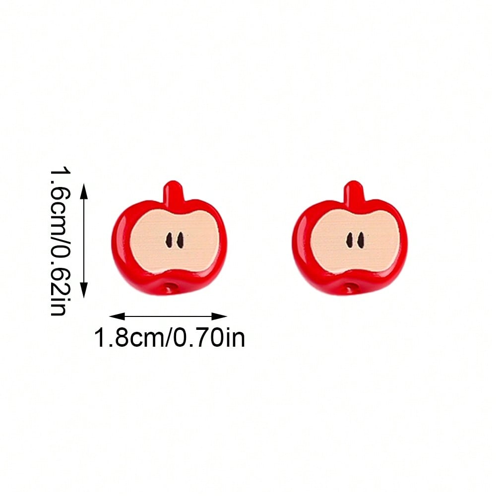 Christmas Red Apple Acrylic Beads
