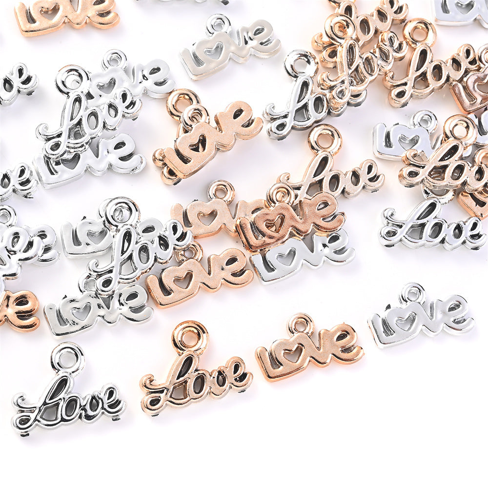100PCS CCB LOVE Letter Pendant Set