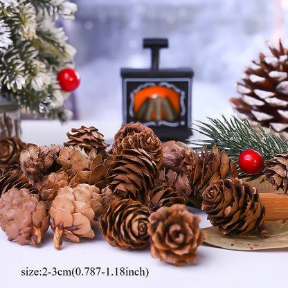 70-Piece 2-3 cm Natural Pine Cone Decorations