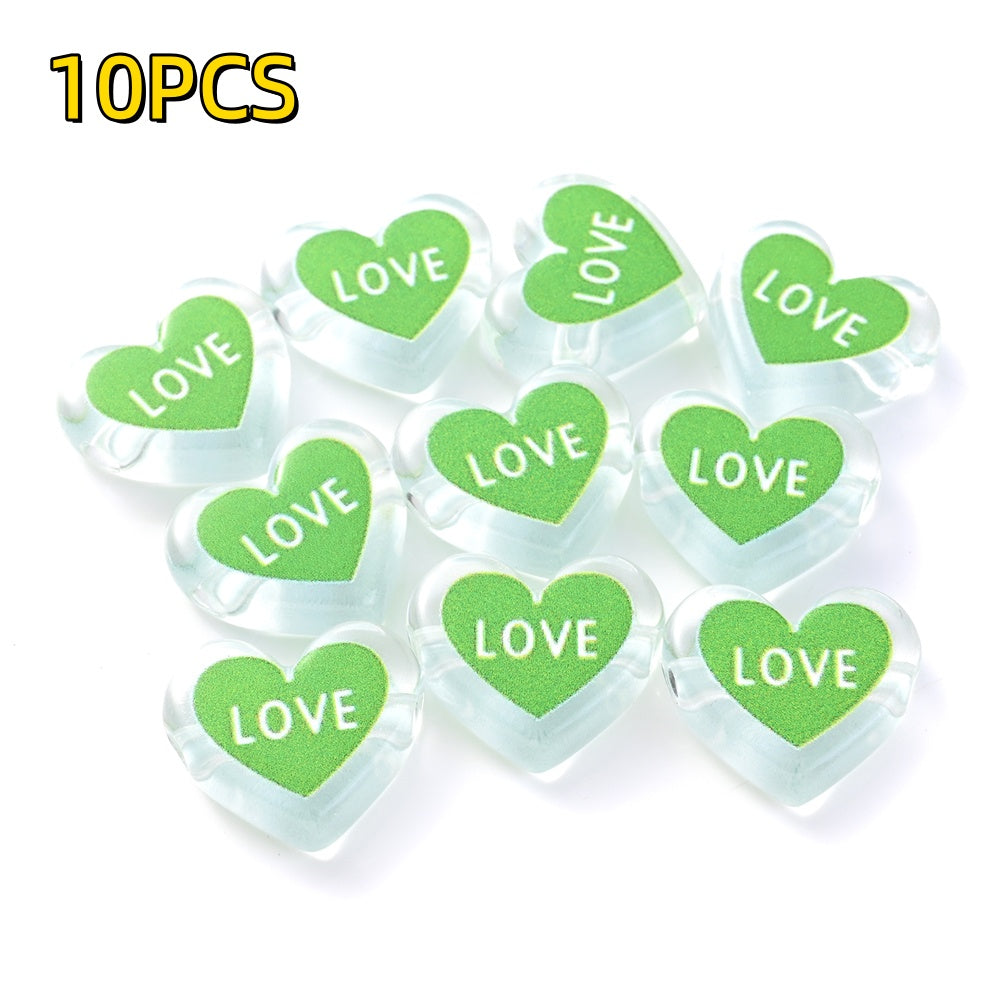 Clear Double Heart Acrylic Beads