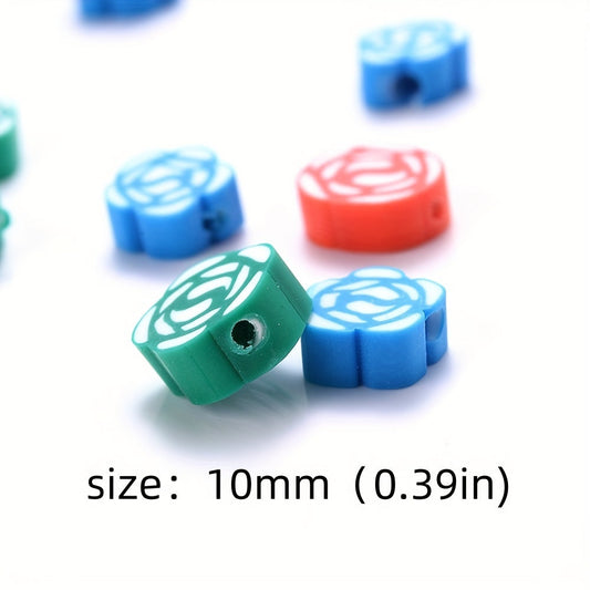 Mixed Rose Polymer Clay Spacer Beads
