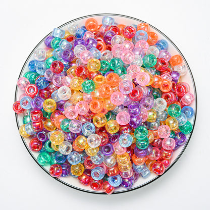 100pcs 6x9mm Large Hole Acrylic Cylindrical Beads