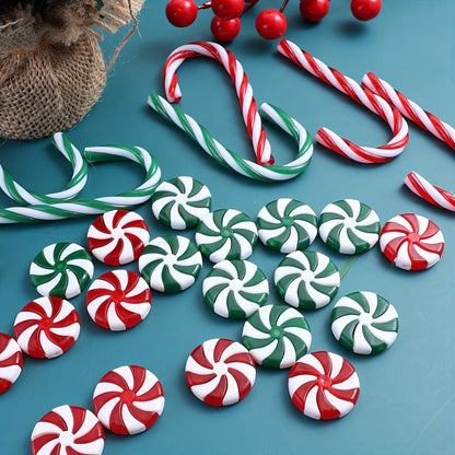10PCS Christmas Acrylic Candy Cane Hanging Ornament Set