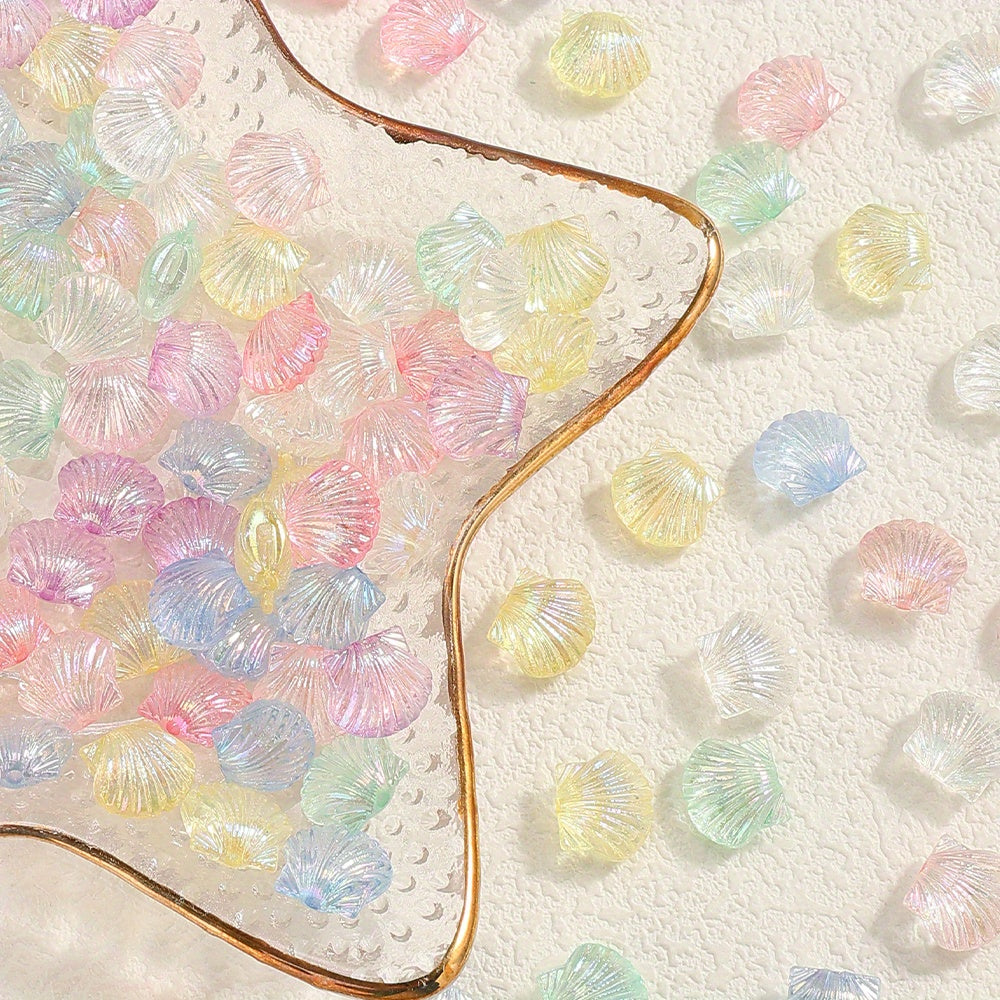 50pcs 11x13mm Ocean Style Shell Acrylic Beads