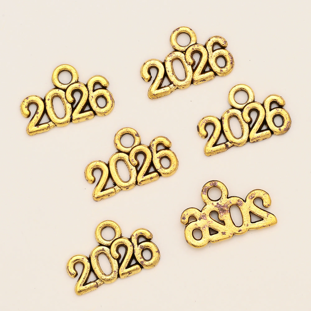 Vintage Number Letter Metal Charms