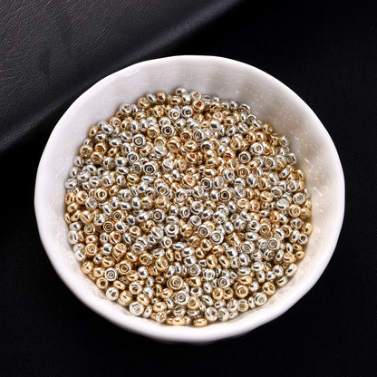 200/500/1000pcs Golden & Silvery Glass Seed Beads