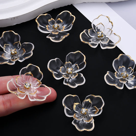 Transparent Flower Acrylic Beads
