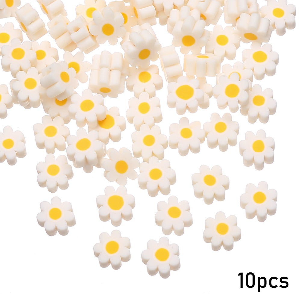 Pottery Daisy Flower Beads