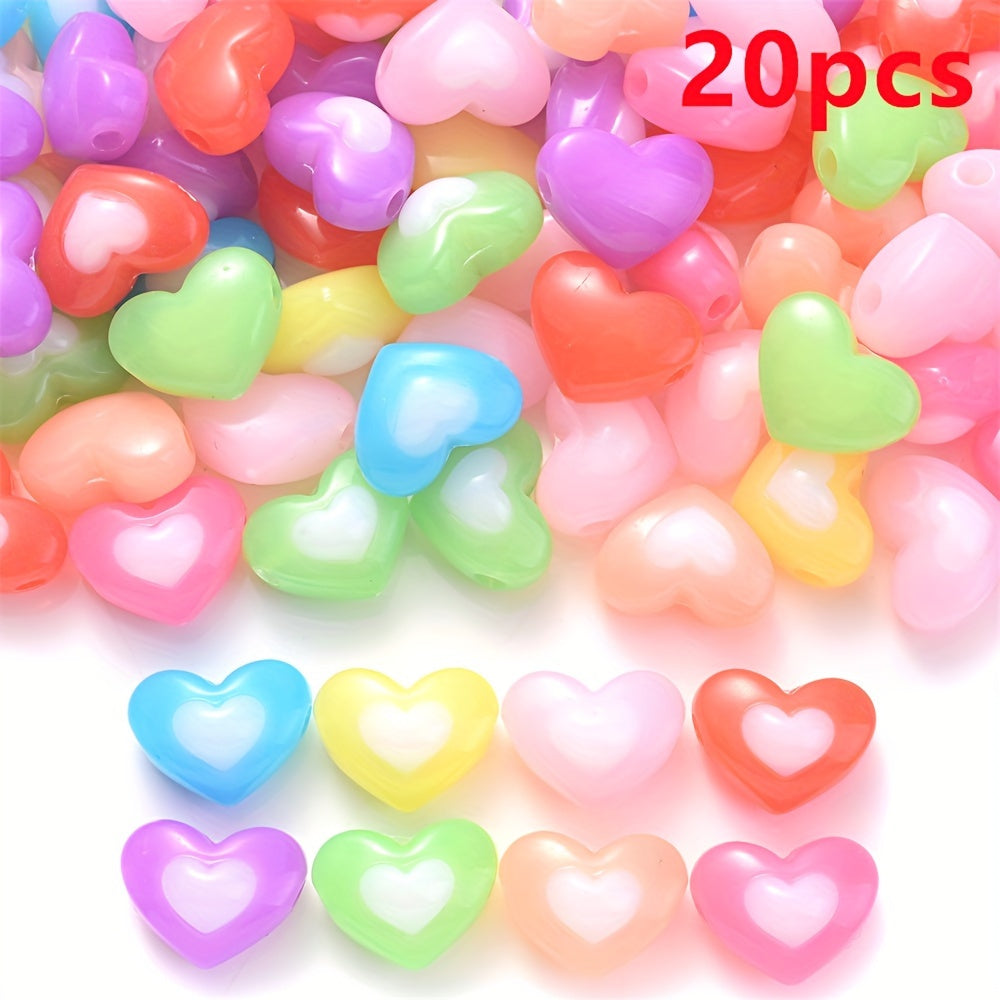 Heart Bow Pattern Acrylic Beads