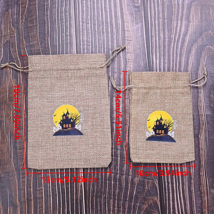 10PCS Reusable Halloween Drawstring Gift Bag Set