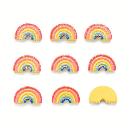 Rainbow Glitter Resin Patches