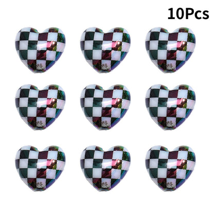 Checked Love AB Acrylic Beads