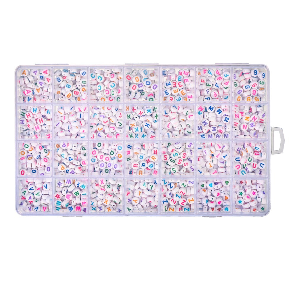 1200pcs/Box Acrylic Alphabet Letter Bead Kit