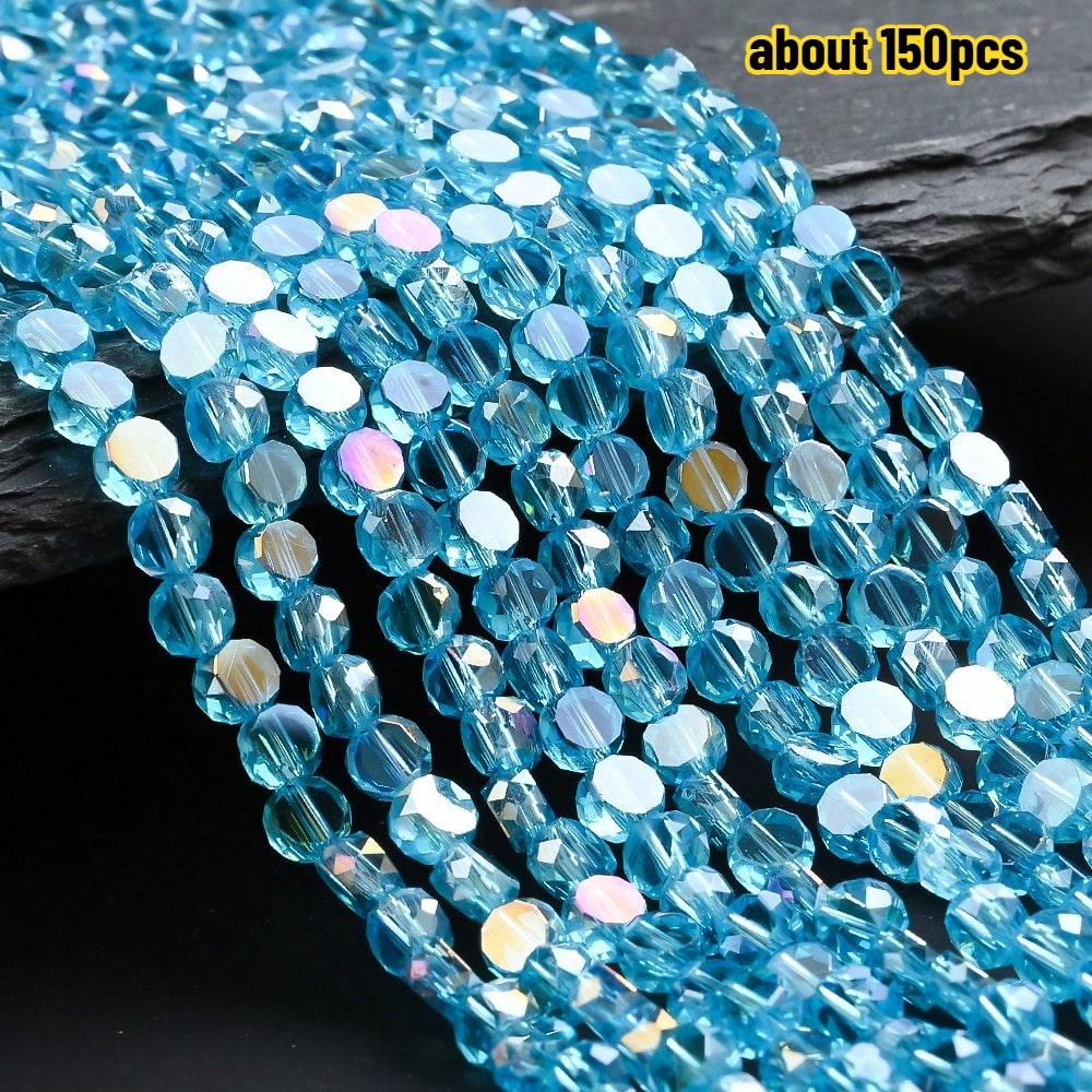 Multicolor AB Faceted Glass Beads