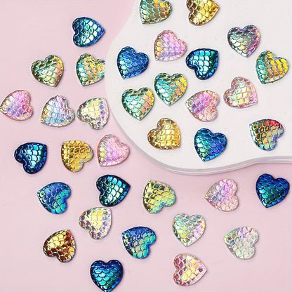 30PCS 12mm Heart-Shaped Serpentine Resin Bead Set