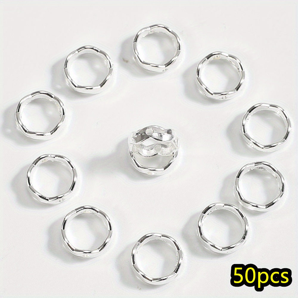 Golden & Silvery Flower Frame Beads