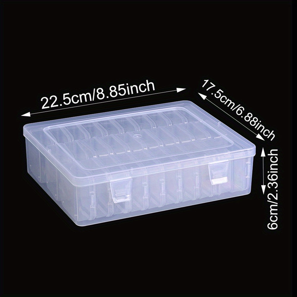 30-Grid Transparent Plastic Jewelry Bead Storage Box