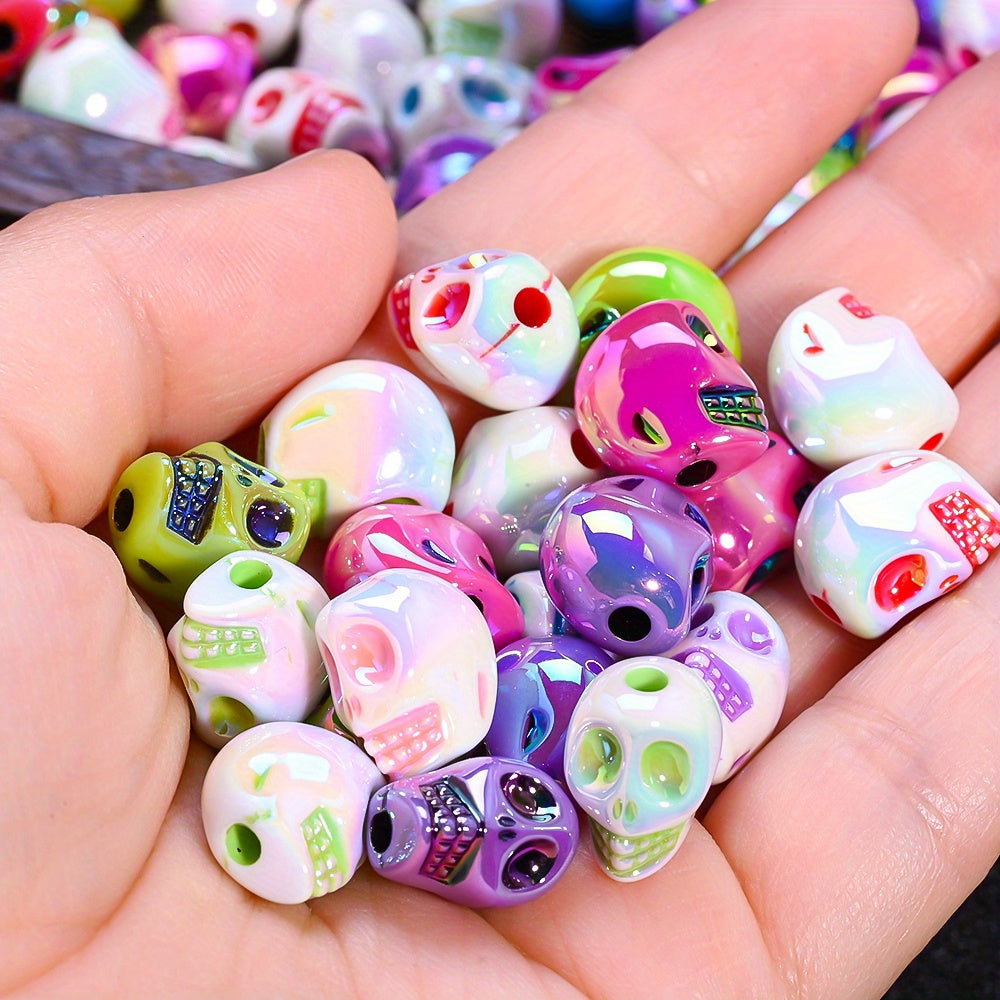 10pcs Halloween Skull Acrylic Large Hole Beads