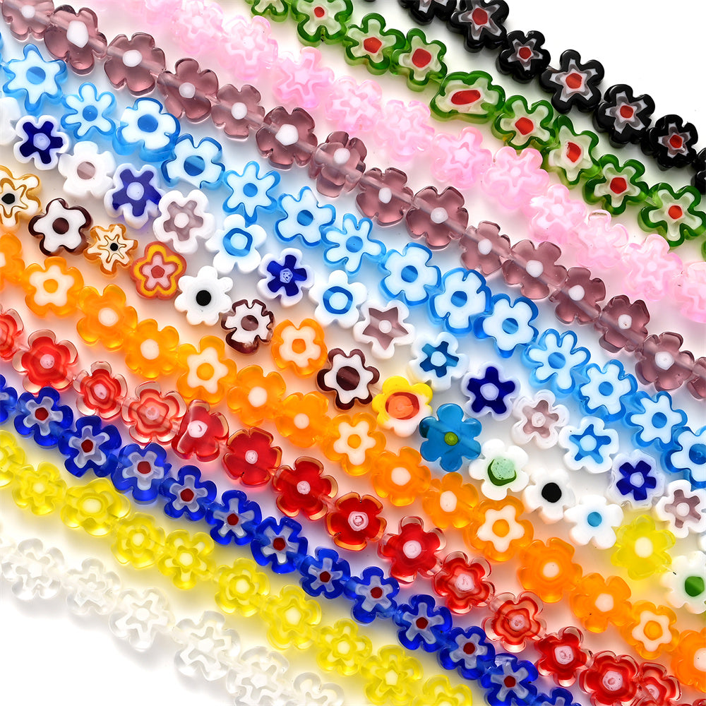 Daisy Lampwork Flower Beads