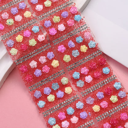 14PCS 40×30mm Flower Hot Melt Adhesive Embellishment Set