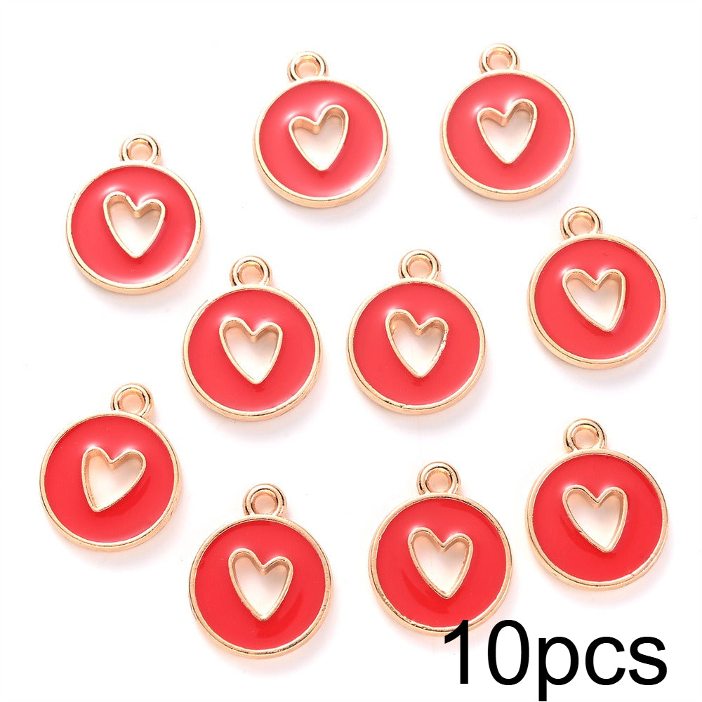Valentine's Day Round Openwork Heart Alloy Charms