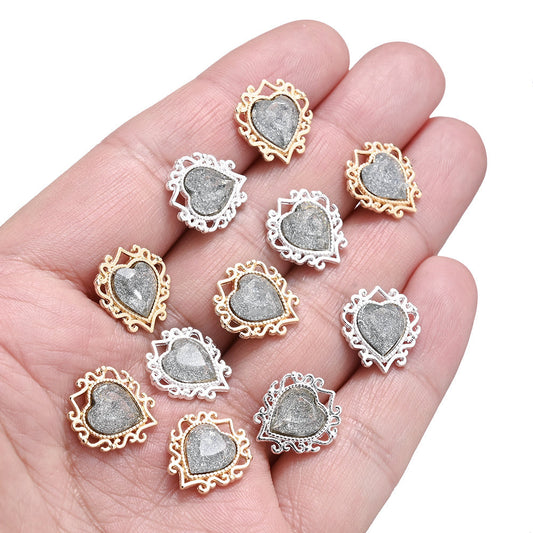 10PCS Sparkling Rhinestone Zinc Alloy Pendant Set