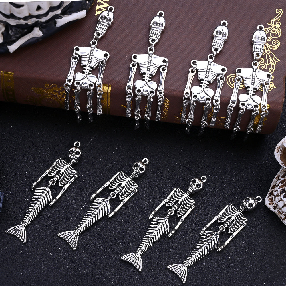Halloween Mermaid Skull Charms