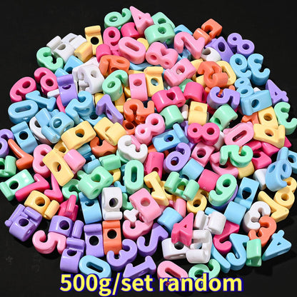 500G Bulk Alphanumeric Acrylic Bead Mix